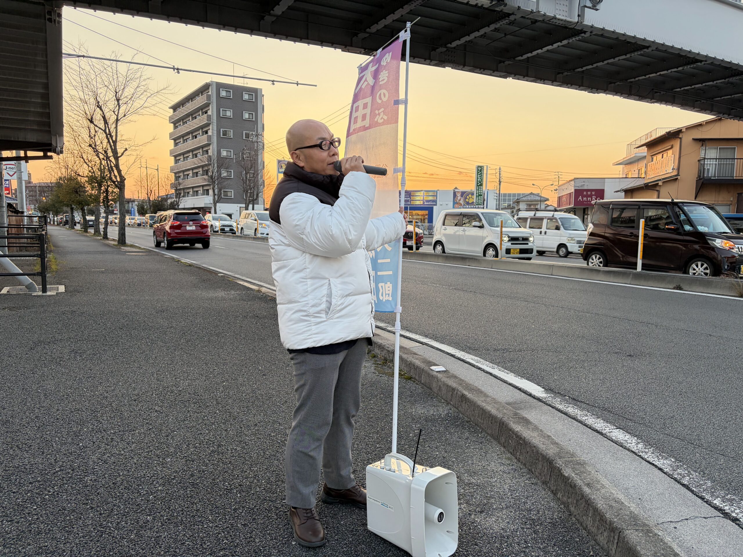 余戸で街頭演説
